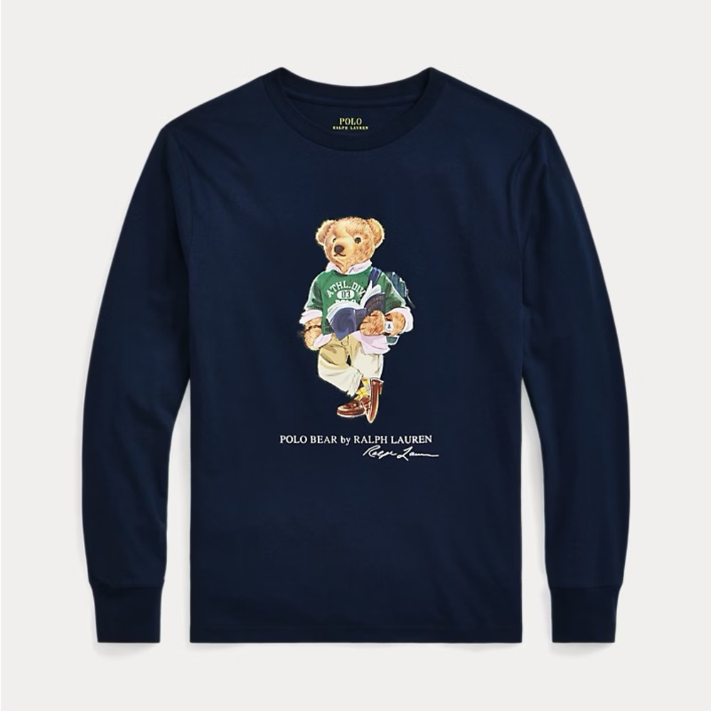 Polo by Ralph Lauren Kids Long Sleeve Preppy Bear Design T-shirt 3668